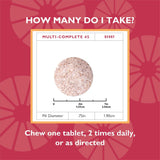 Dose quotidienne Celebrate Chewables Multi-Complete pour un soutien nutritionnel post-chirurgie.