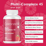 Tablettes Celebrate Multi-Complete Chewables baies faciles à prendre.
