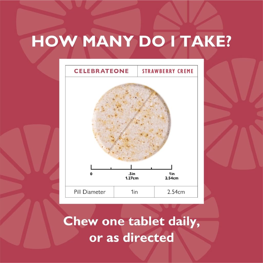 CelebrateONE Chewables: prise quotidienne avec eau, routine simple après chirurgie bariatique.
