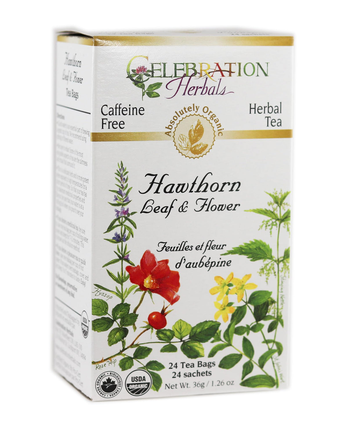 Aubépine Celebration Herbals, feuilles et fleurs bio, infusion légère et aromatique.