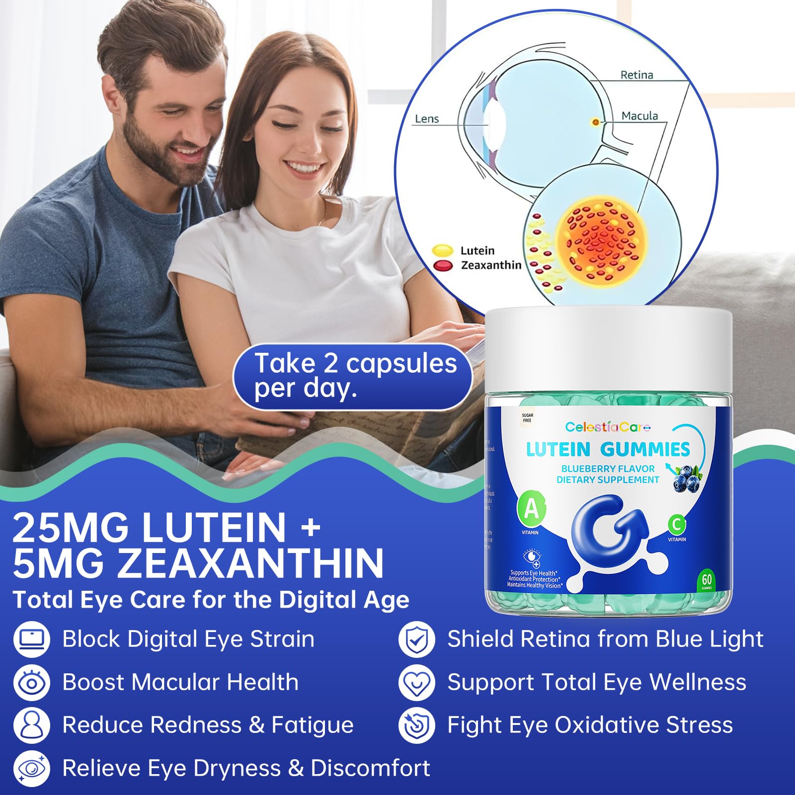 CelestiaCare Boite portable gommes pratiques sans eau pour voyage