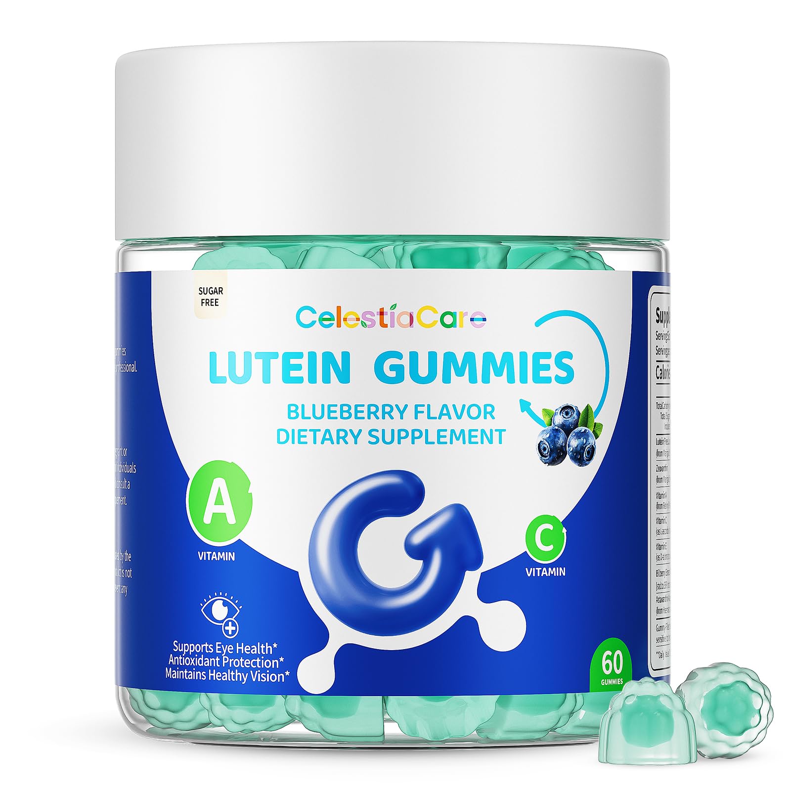 CelestiaCare Gommes lutéine-zéaxanthine pour la sante oculaire et la protection lumière bleue
