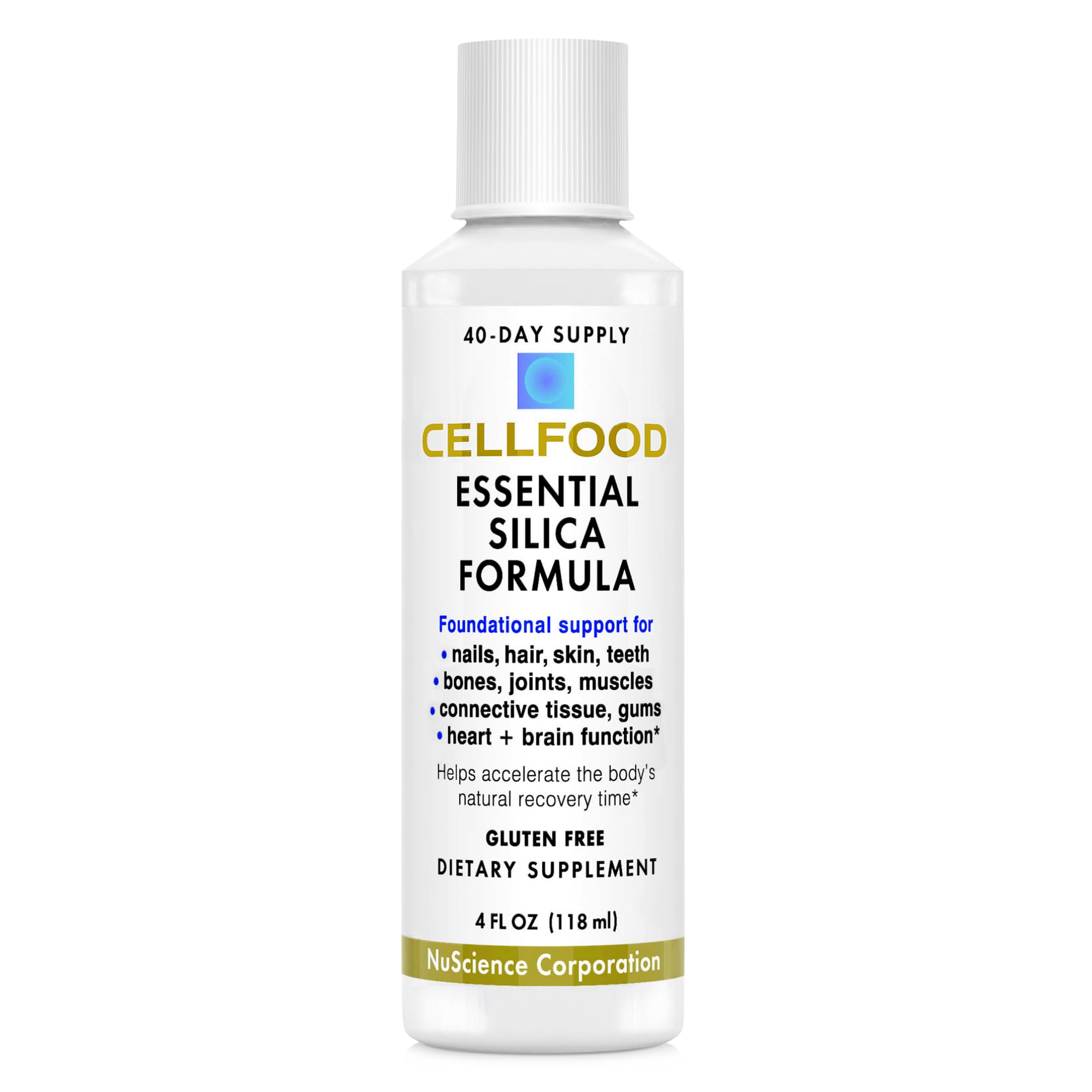 Cellfood Silice : bouteille anti- age, hydratation et peau saine.