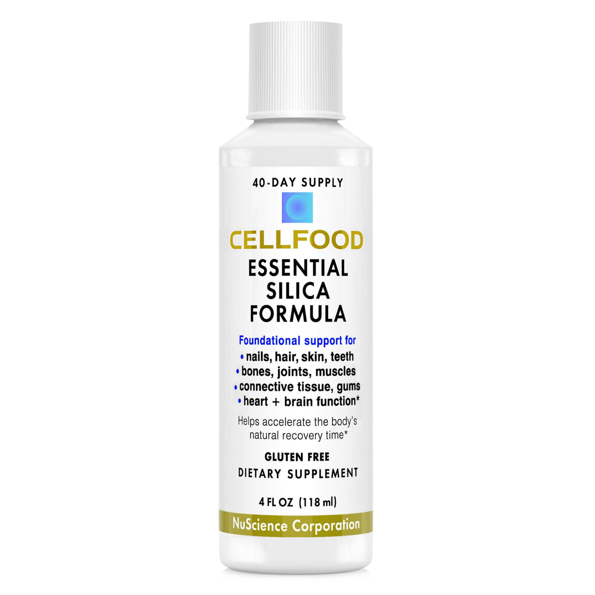 Cellfood Silice : bouteille anti- age, hydratation et peau saine.