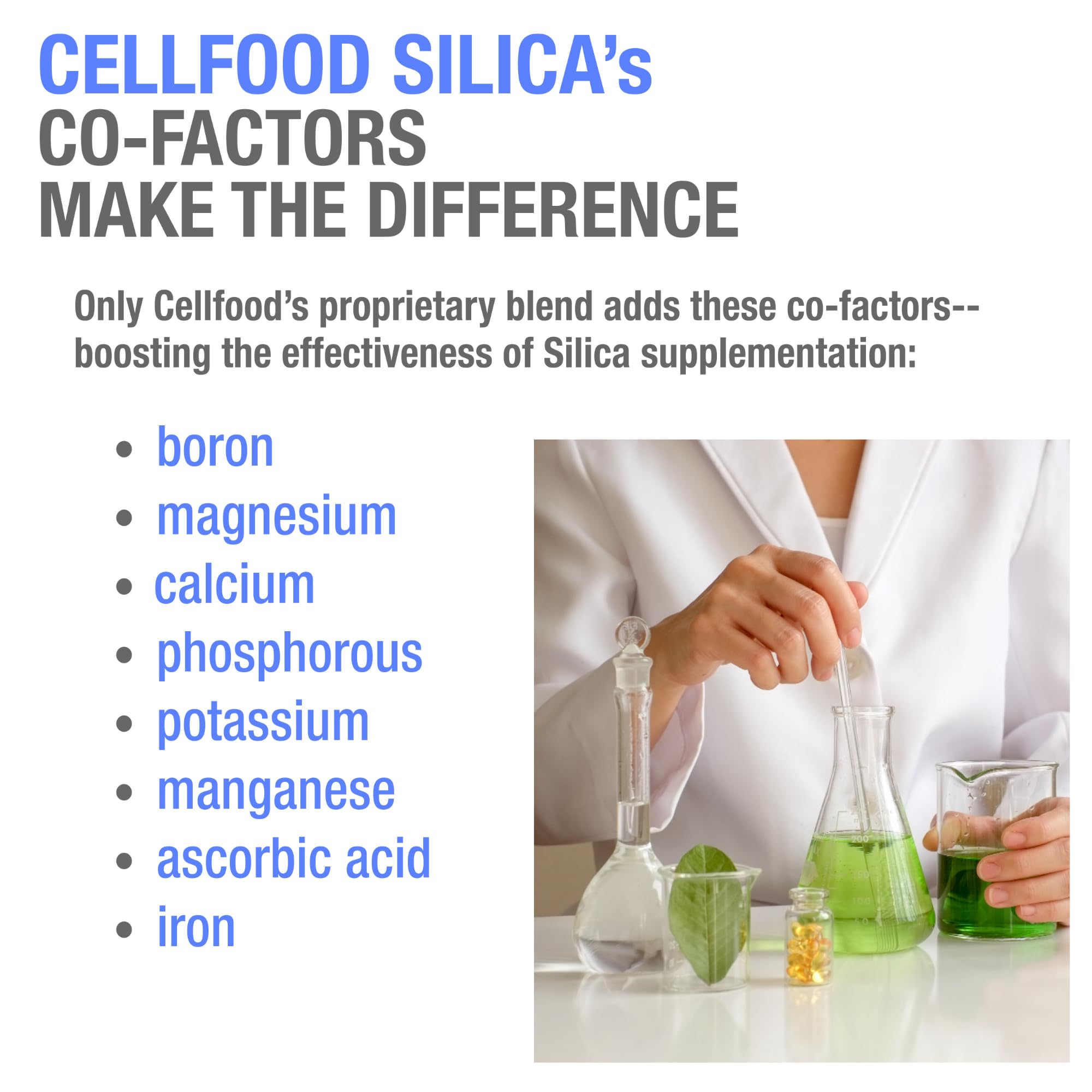 Cellfood Silice – sans gluten: option adaptee aux regimes sensibles.