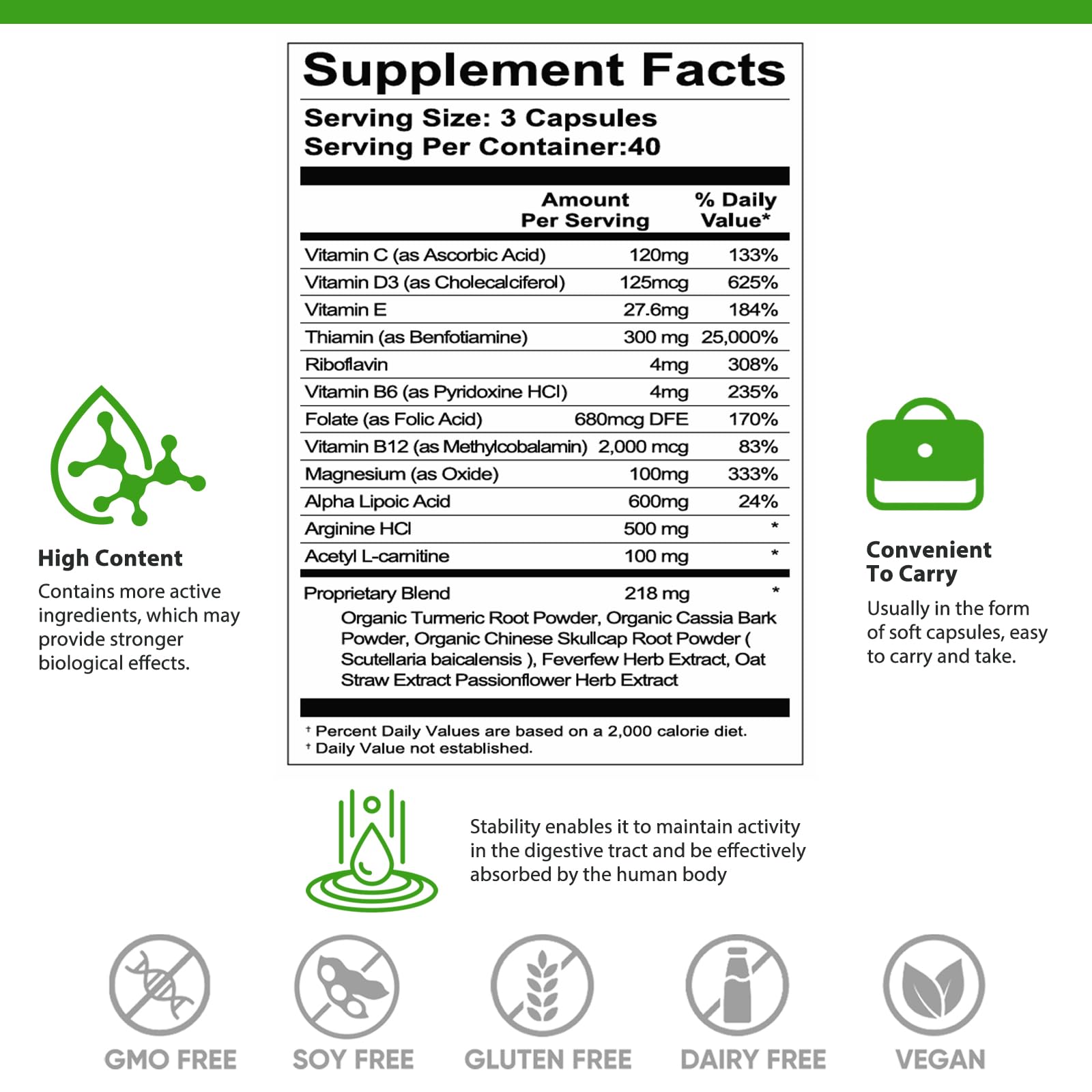 CelluTech Neuropathy – dosage-quotidien affiché sur l’emballage pour 60 jours.