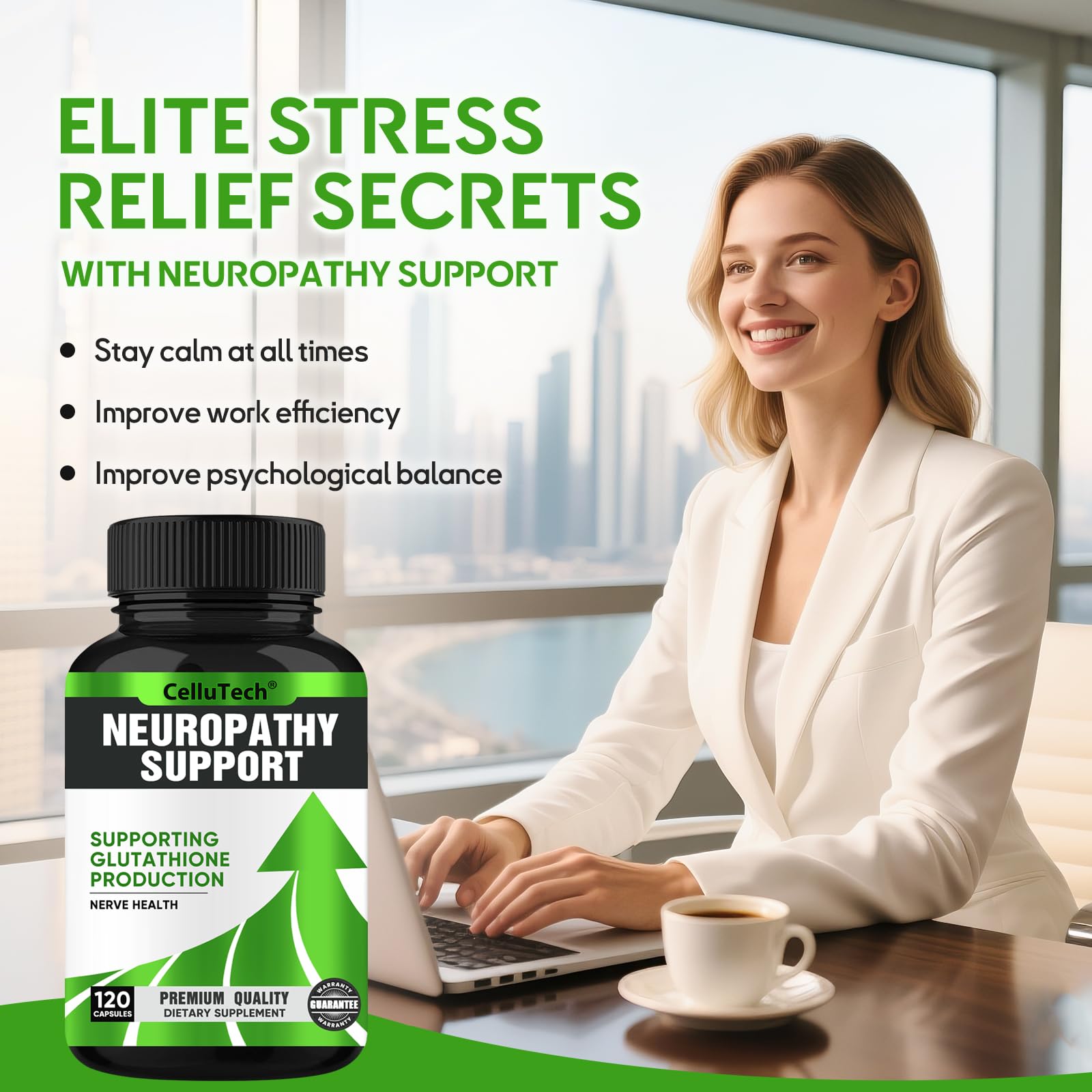 CelluTech Neuropathy – tableau-ingrédients-actifs mettant en avant les nutriments clés.