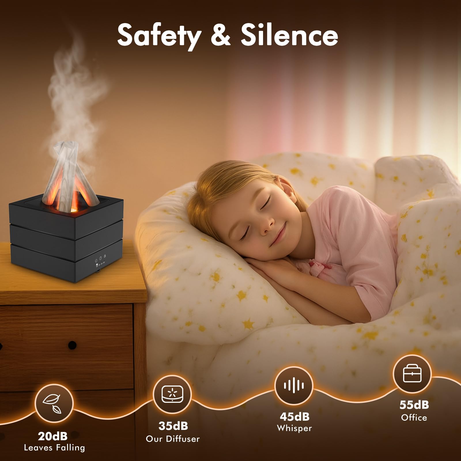 Cemobene diffuseur LED 7 couleurs pour chambre et bureau