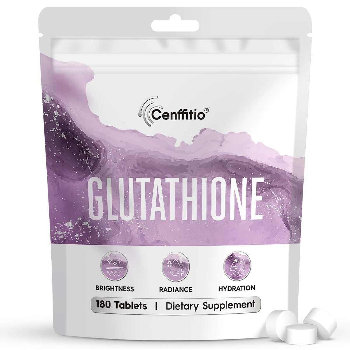 Cenffitio Glutathione: flacon éclat pour une peau lumineuse et uniforme.
