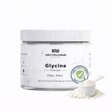 Centenarius Nutrition Glycine Poudre, pot ouvert, récupération après l’effort facilitée.