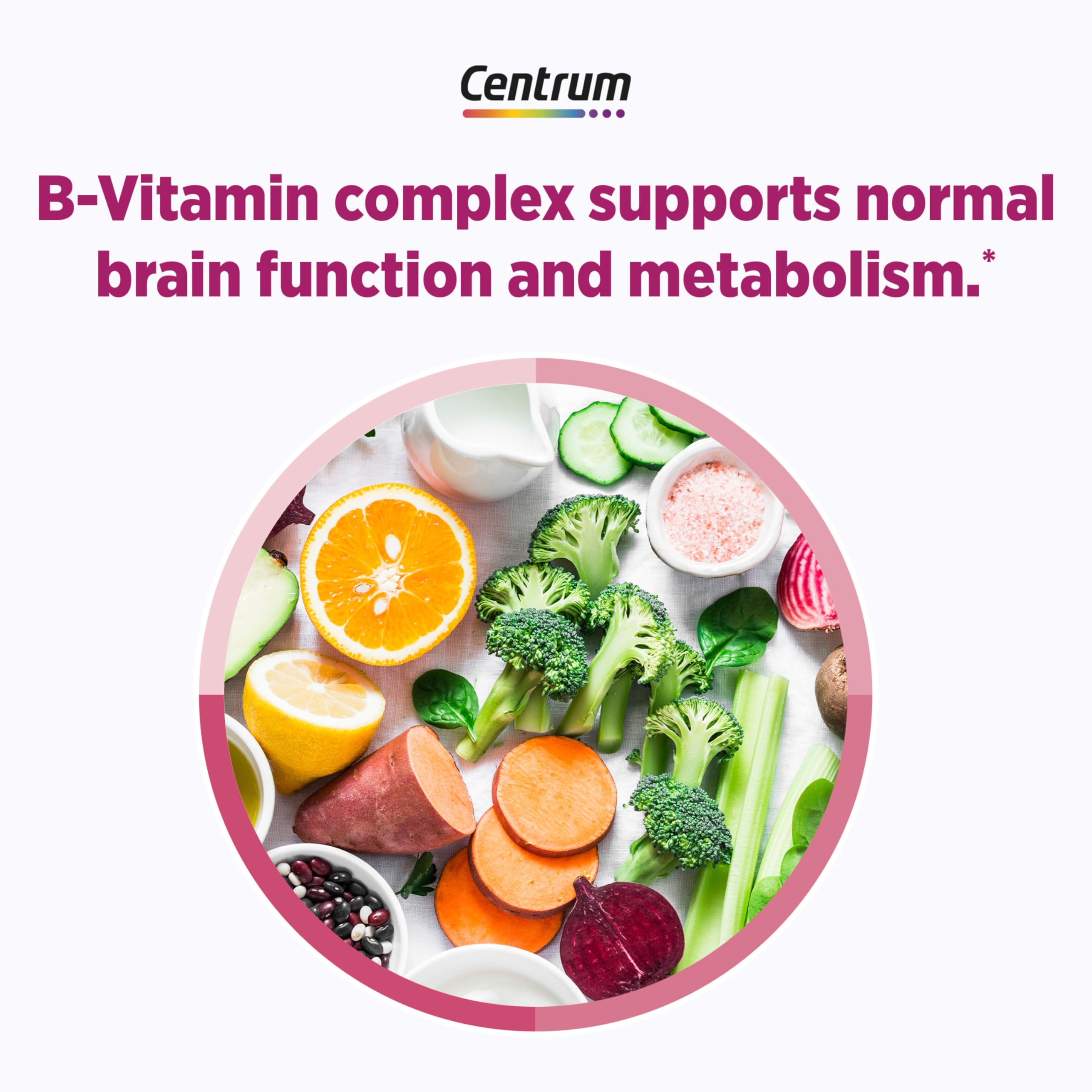 Flacon Centrum Complete Multivitamine avec notice concise et utile.