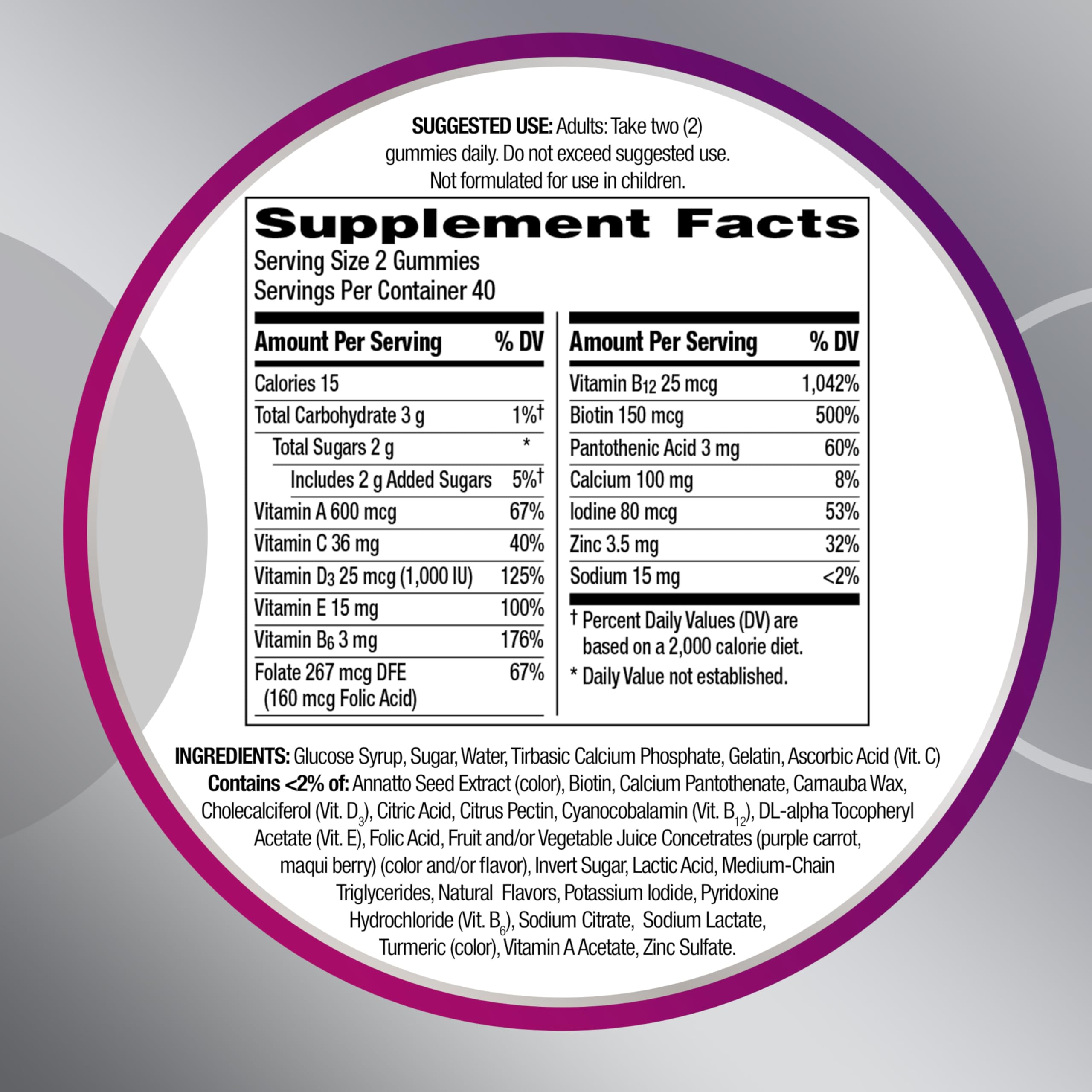 Centrum MultiGummies formulation senior adaptée aux besoins des femmes 50+