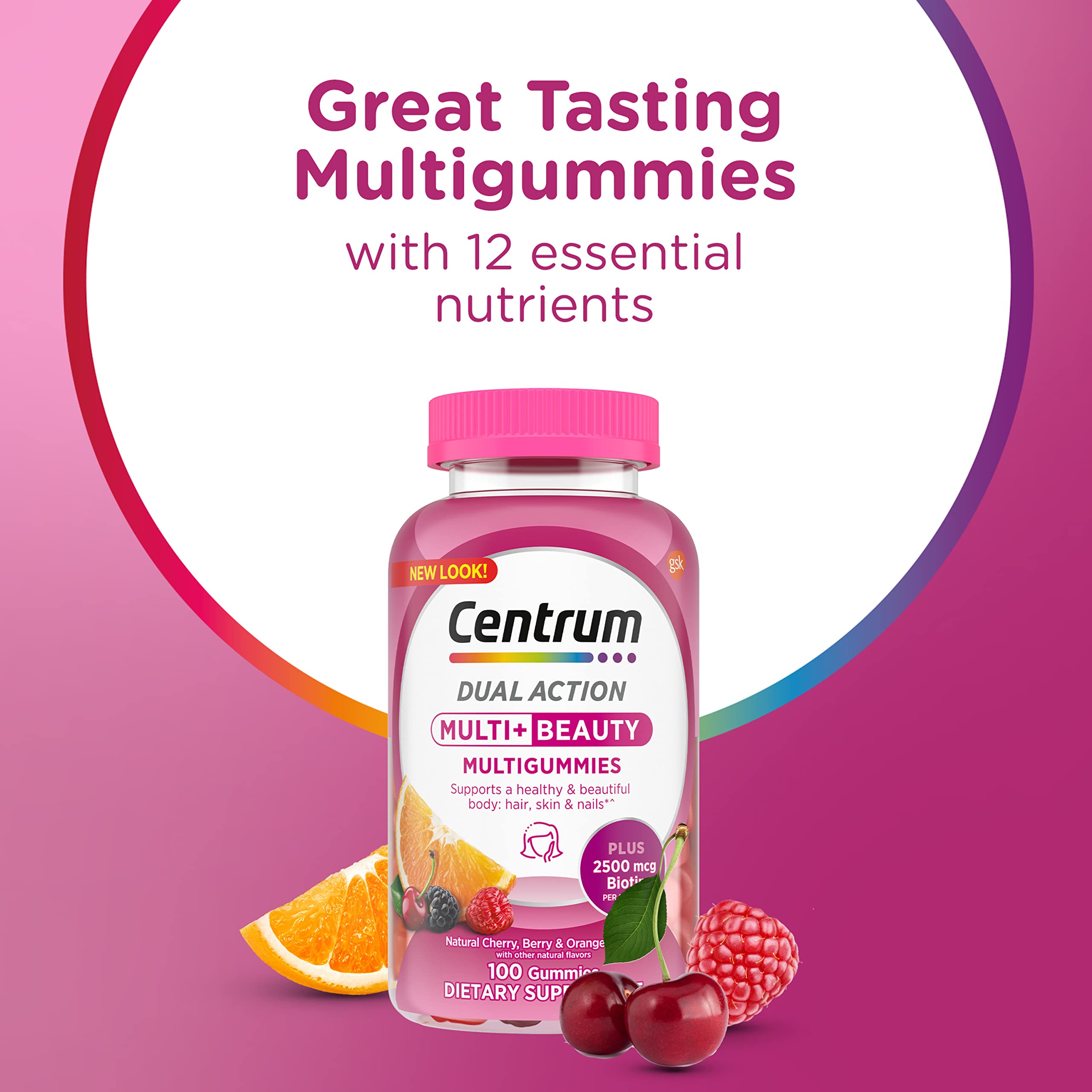 Centrum MultiGummies cerise: gommes rouges appétissantes pour routine pratique.