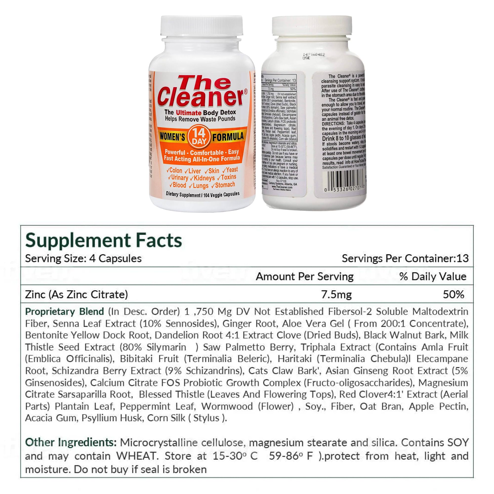 Century Systems The Cleaner Detox – Gros plan sur les capsules pour apprécier la texture.