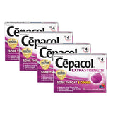 Cepacol boites pack4 16 pastilles pour gorge et toux, format pratique.