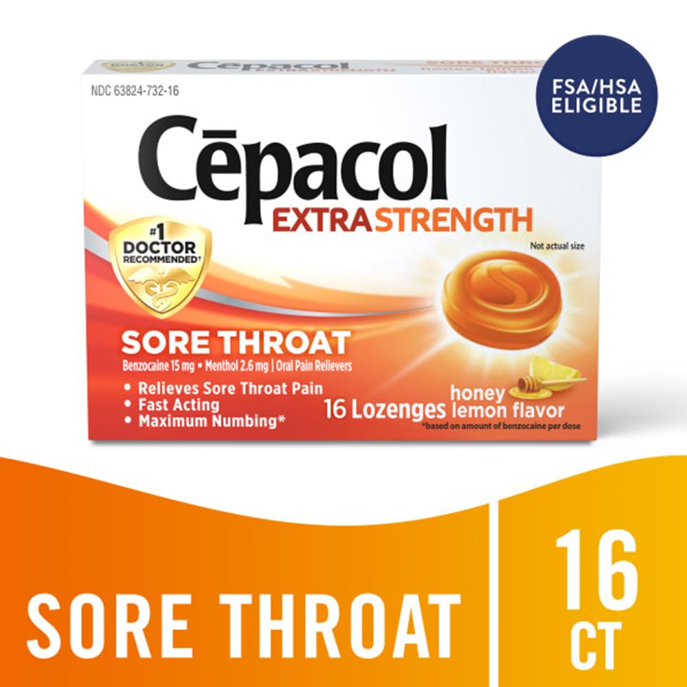 Cepacol douleur buccale benzocaïne menthol, soulagement local