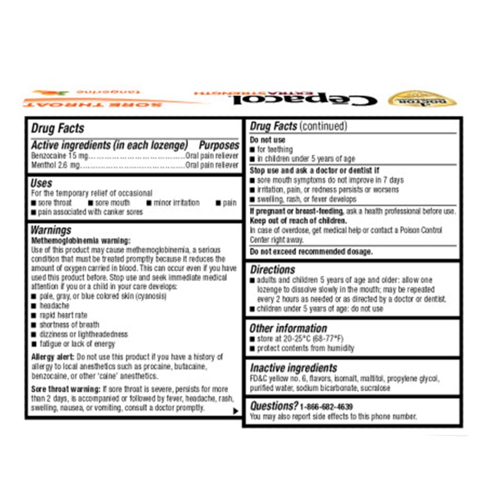 Cepacol effet refroidissant menthol, sensation rafraichissante