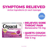Pastilles Cepacol qui se dissolvent en bouche pour un soulagement temporaire.