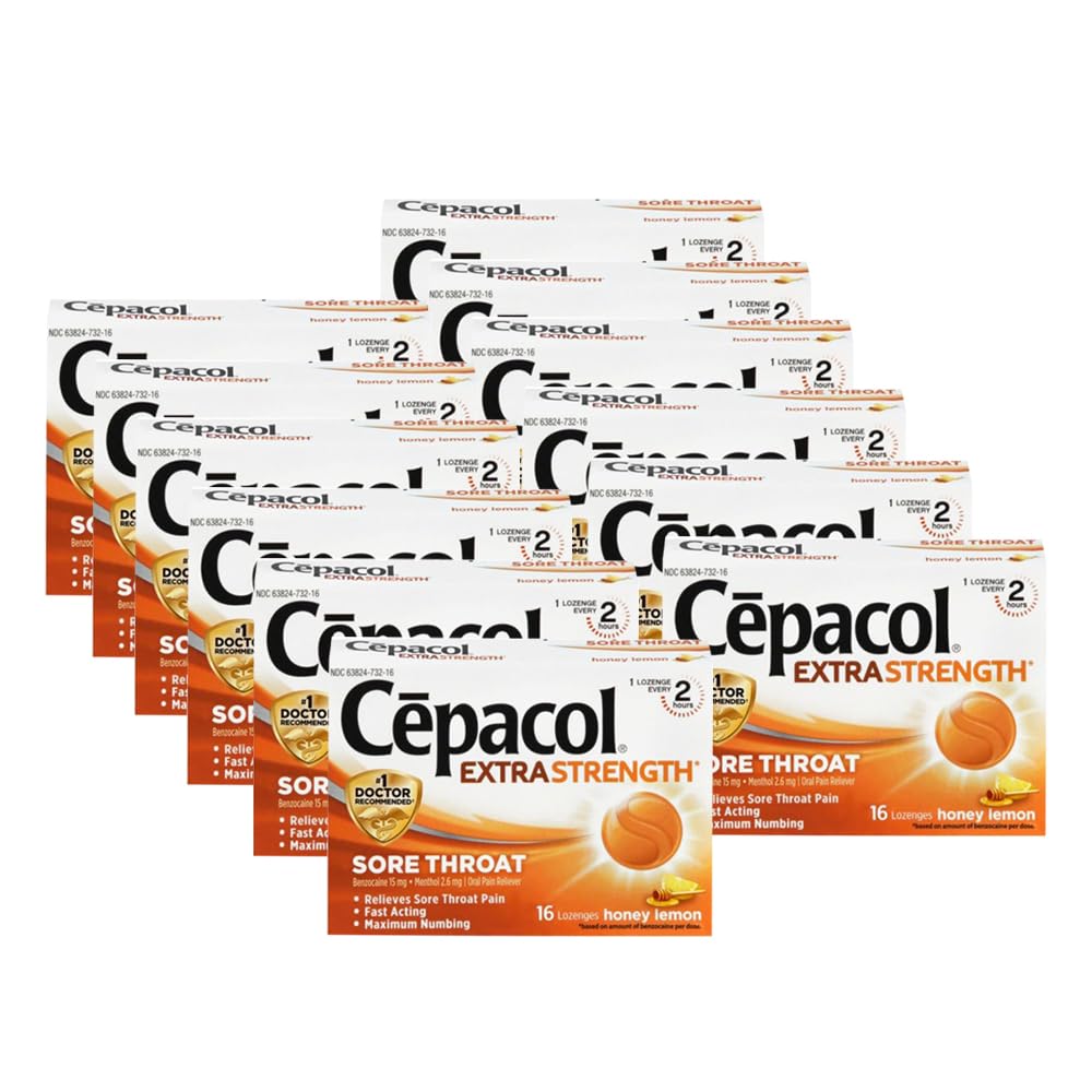 Cepacol pastilles gorge force extreme miel citron, soulagement rapide
