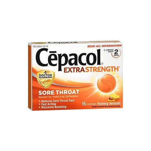 Cepacol pastilles relief gorge miel citron, soulagement potentiel des douleurs buccales.
