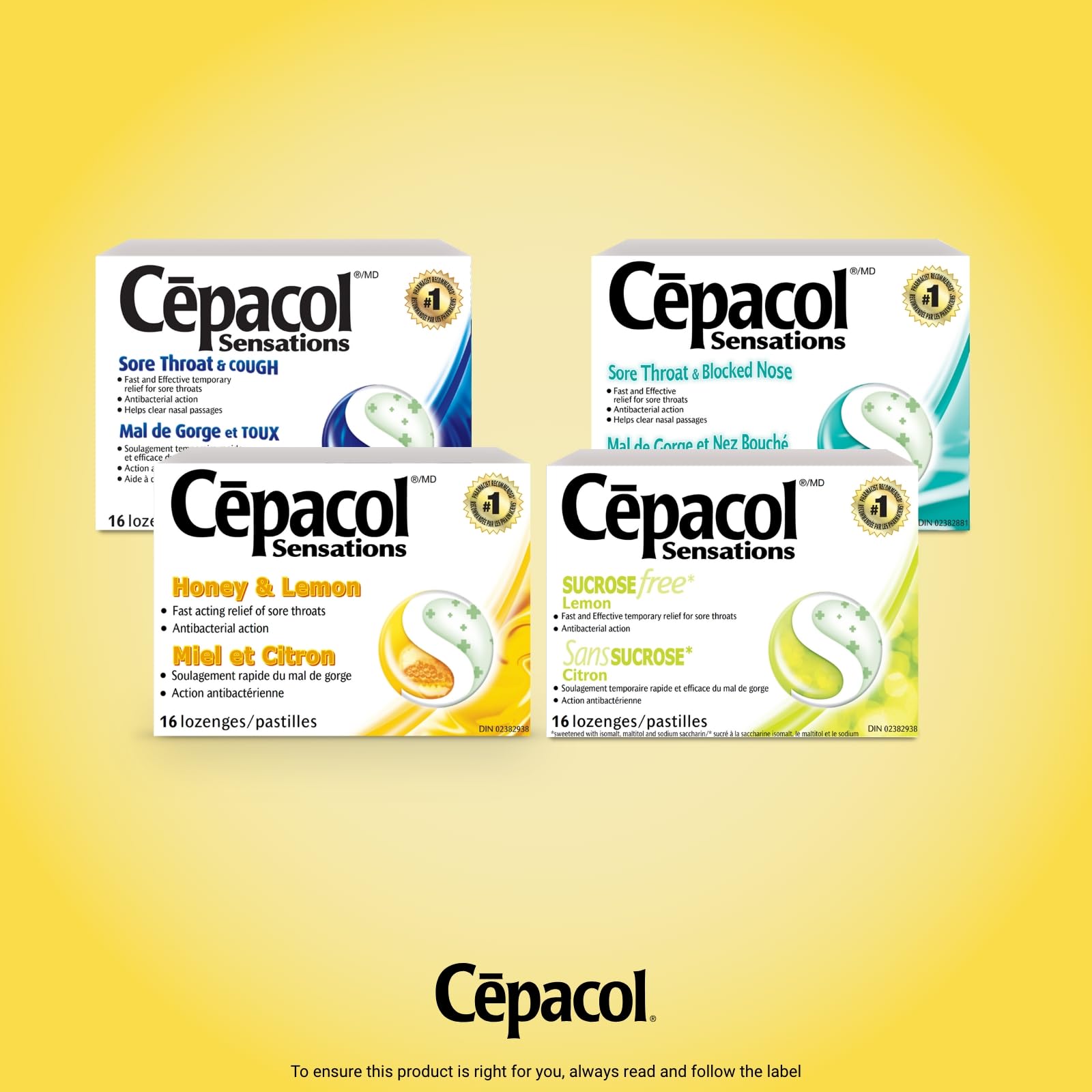 Cepacol Sensations pastilles utilisation quotidienne, réconfort au travail ou en déplacement.