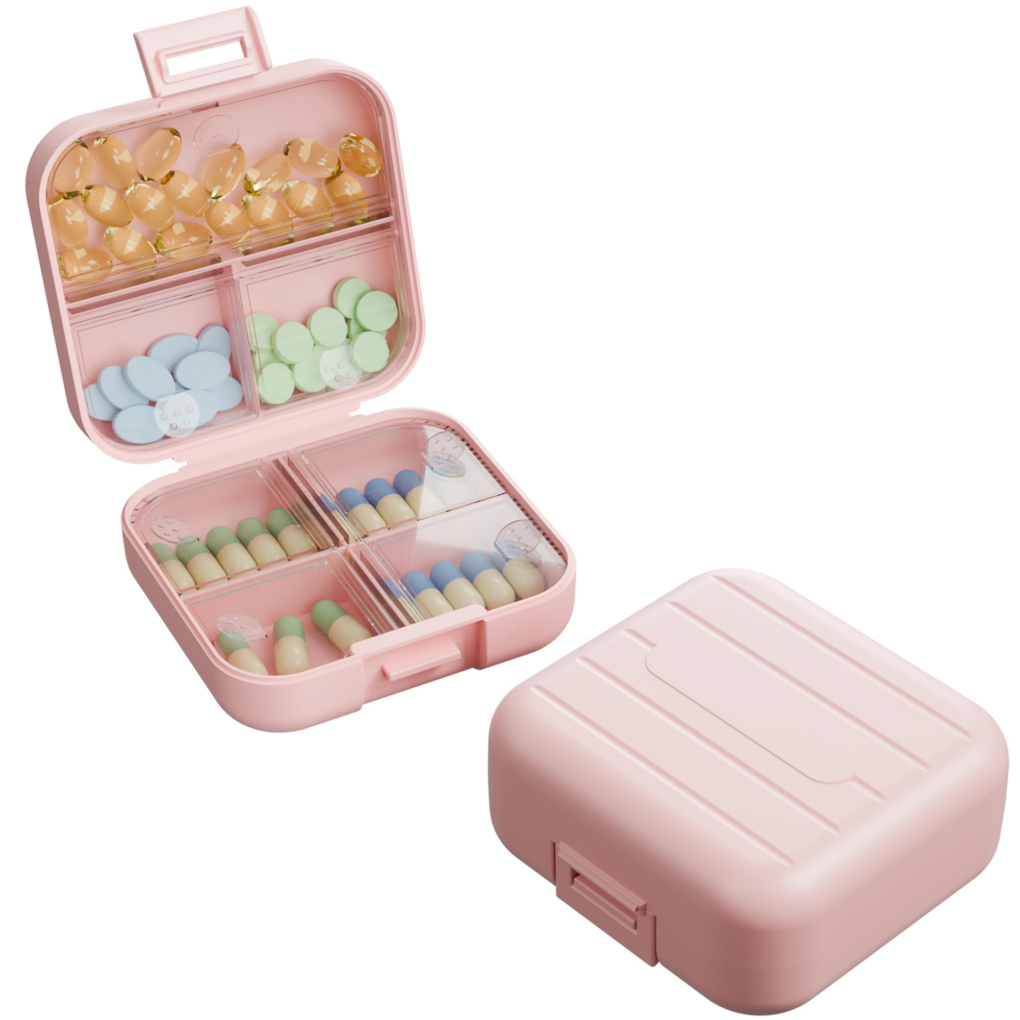 Ceraluna organiseur pilules double etage 7 compartiments pour un rangement clair.