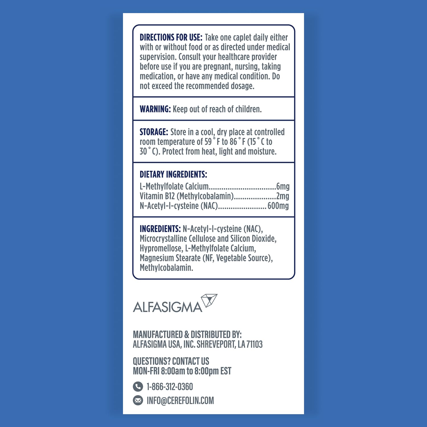 Cerefolin : capsules L-Methylfolate pour mémoire et concentration