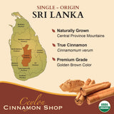 Ceylon Cinnamon Shop – arôme cannelle doux, goût agréable.