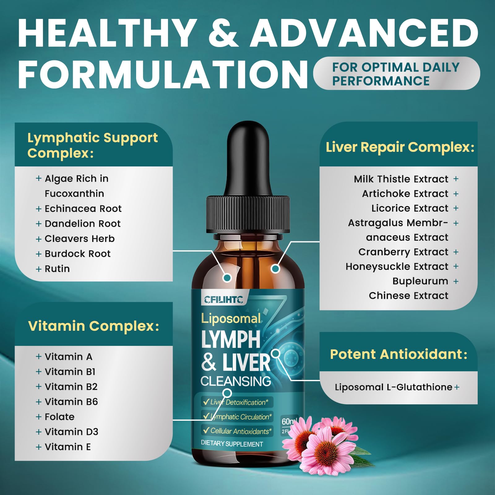 CFILIHTC complexe foie liposomal avec chardon-Marie et artichaut pour la réparation cellulaire.