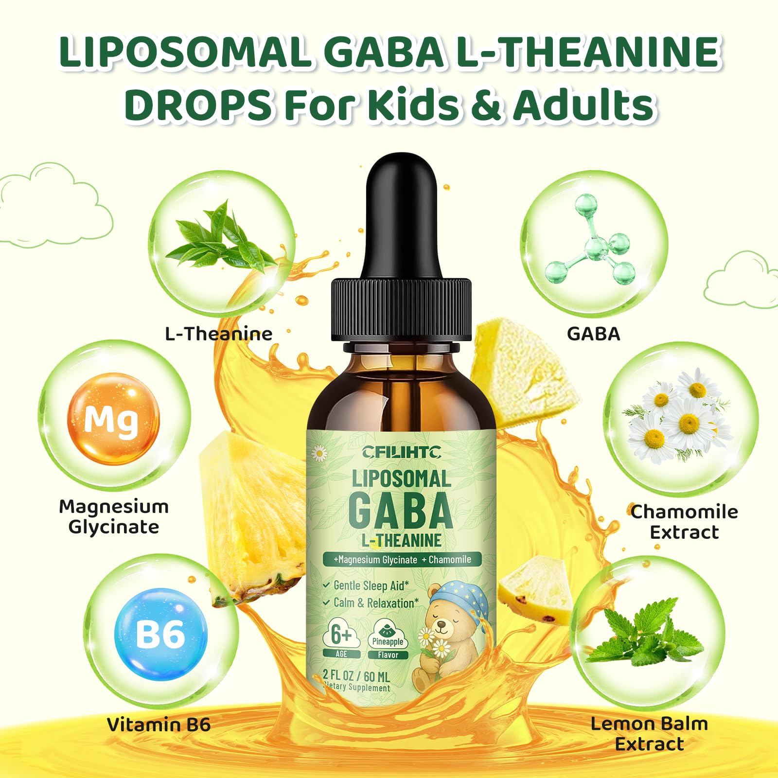 CFILIHTC GABA L-Theanine gouttes – dosage simple pour toute la famille.
