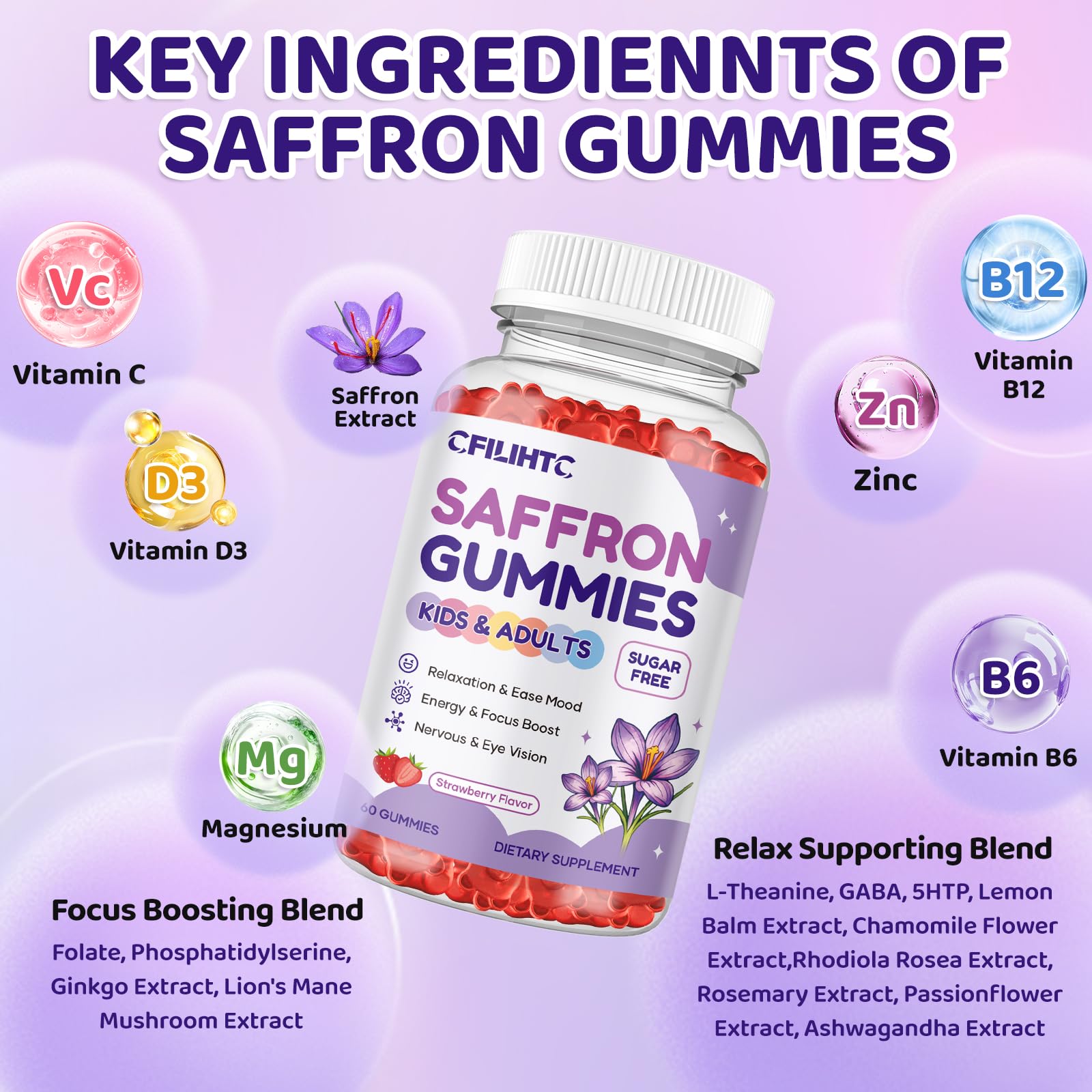 CFILIHTC gommes safran texture douce pour un plaisir quotidien