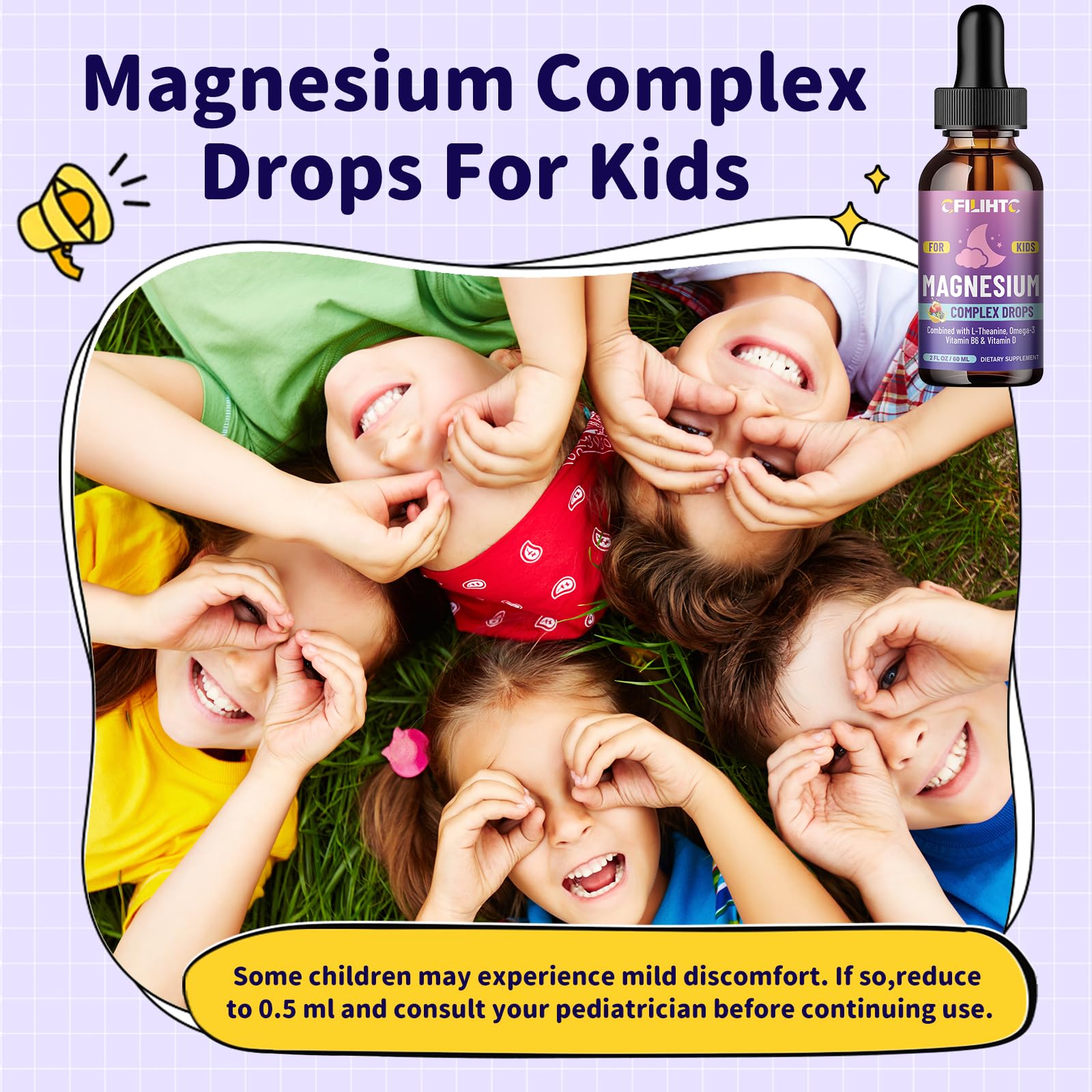 CFILIHTC Gouttes Magnésium Enfants : doseur visible pour dosage précis.