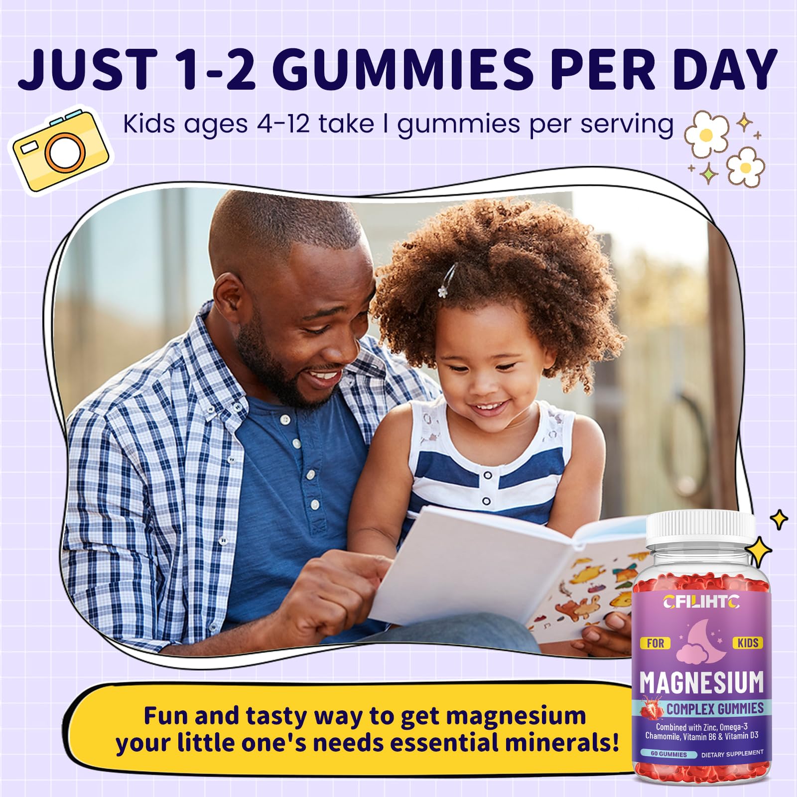 CFILIHTC gummies magnésium enfants - routine du soir simple et apaisante.