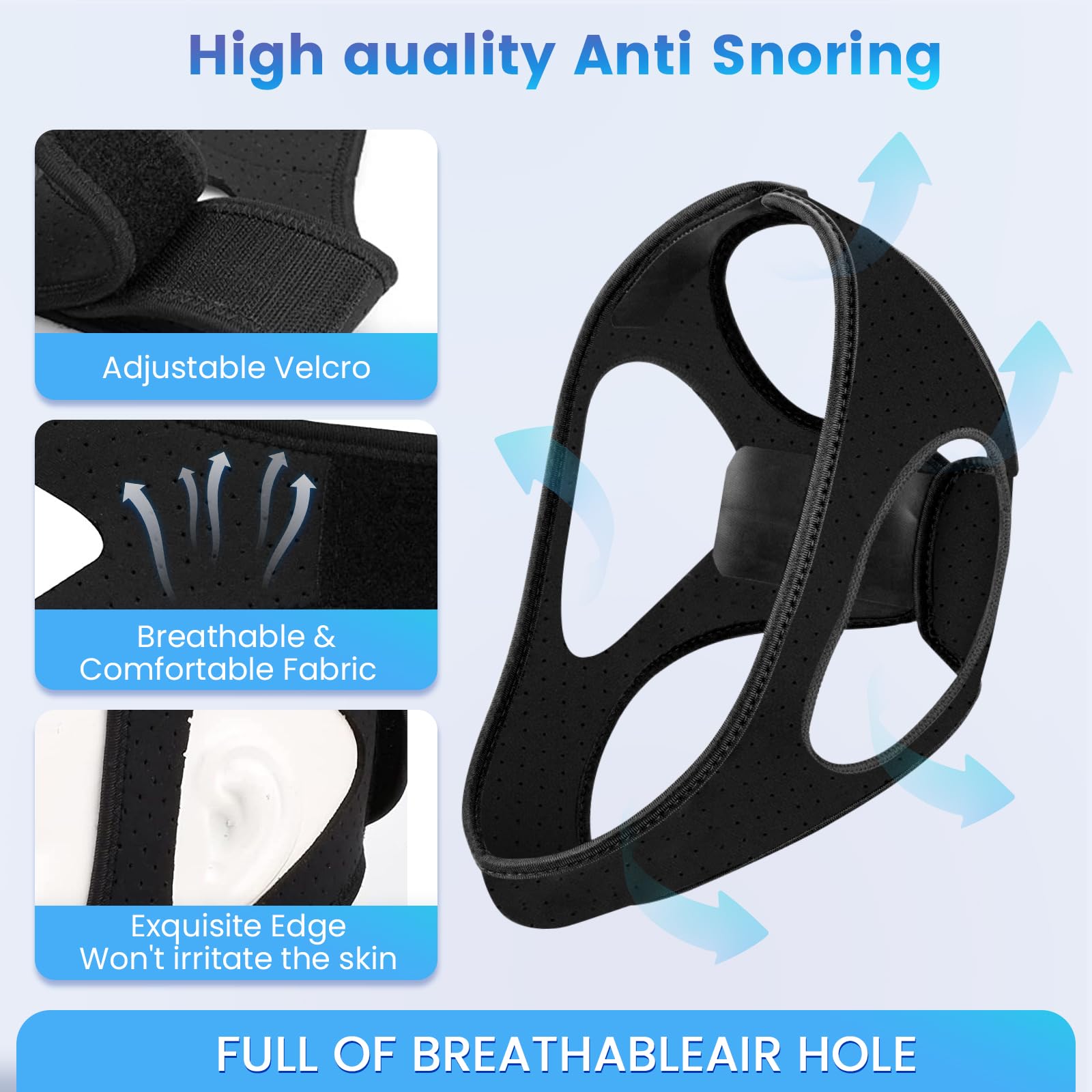 CFORNOS sangle-menton-anti-ronflement matériaux durables et hypoallergéniques