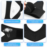 CFORNOS sangle-menton-anti-ronflement douceur du tissu pour dormir sans irritation