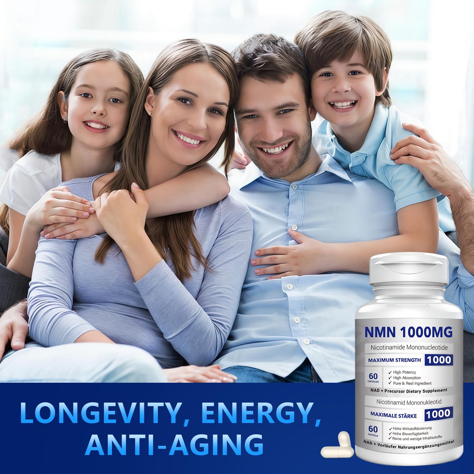 CFUKING NMN 1000mg: utilisation quotidienne simplifiée grâce à deux capsules.
