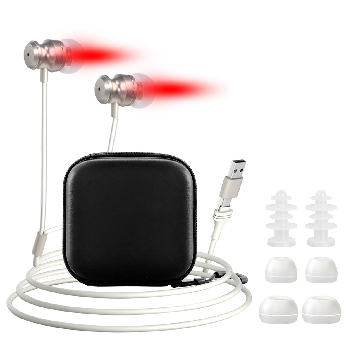Cgkvz Lumière rouge 650 nm pour les oreilles, confort quotidien.