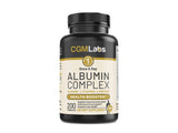 CGMLABS Premium Albumin Complex – bouteille de 200 comprimés, soutien nutritionnel quotidien.