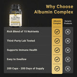 CGMLABS Premium Albumin Complex – emballage fabriqué aux États-Unis et contrôlé en laboratoire.