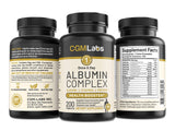 CGMLABS Premium Albumin Complex – gelée royale et acides aminés essentiels mis en valeur.