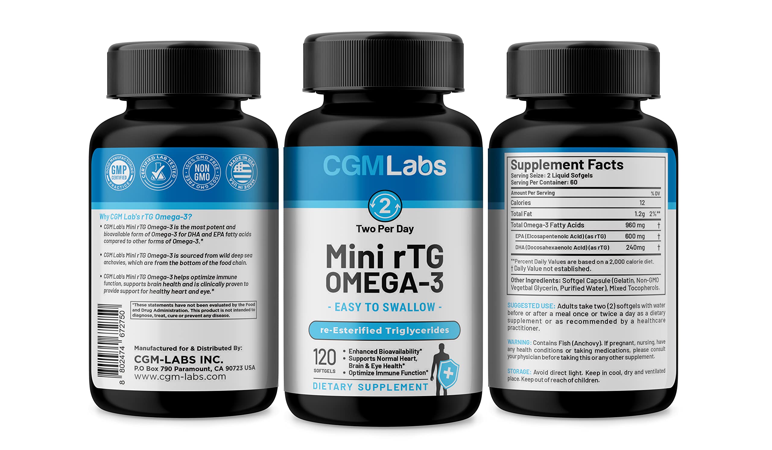 CGMLABS rTG Omega-3: testée par des tiers pour pureté et sécurité élevées