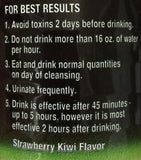 Champ détox Fraise Kiwi, étiquette lisible et informations claires.