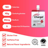 Chargel gel énergie fraise avec bec verseur intégré, course et trail pratiques.