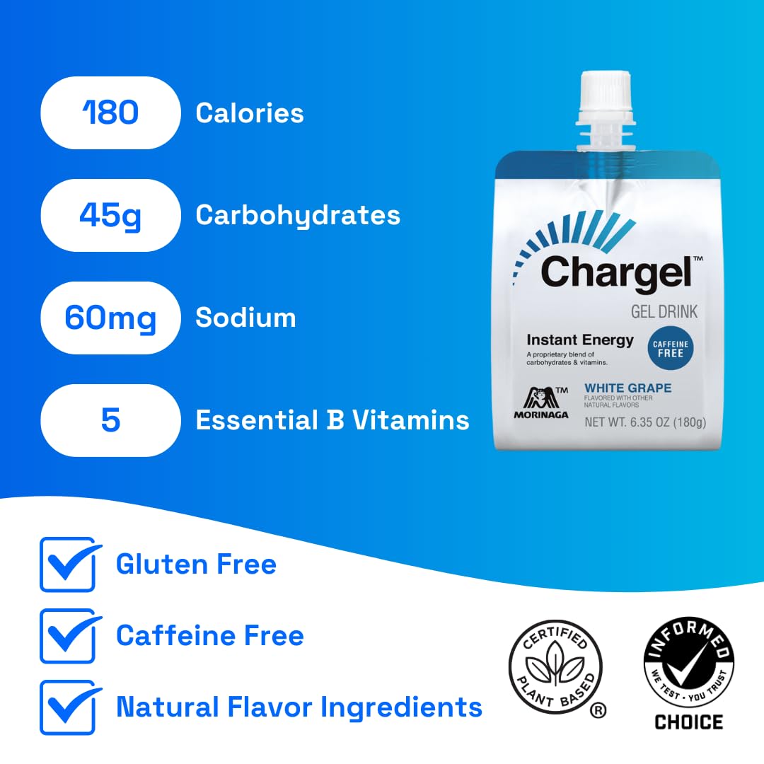 Chargel gel énergie raisin, à porter en poche pour énergie prête à l'emploi.