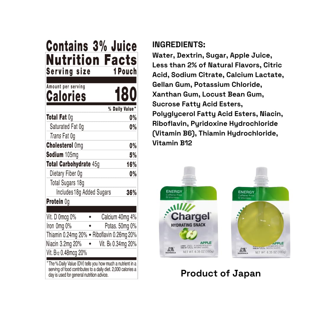 Notas de manzana crujiente de Chargel para sesiones de entrenamiento intensas.