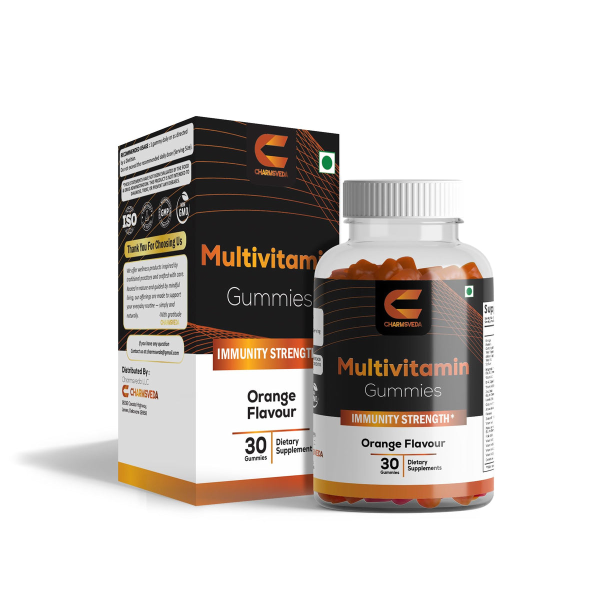 Gommes CHARMSVEDA Orange énergie pour soutenir la vitalité au quotidien