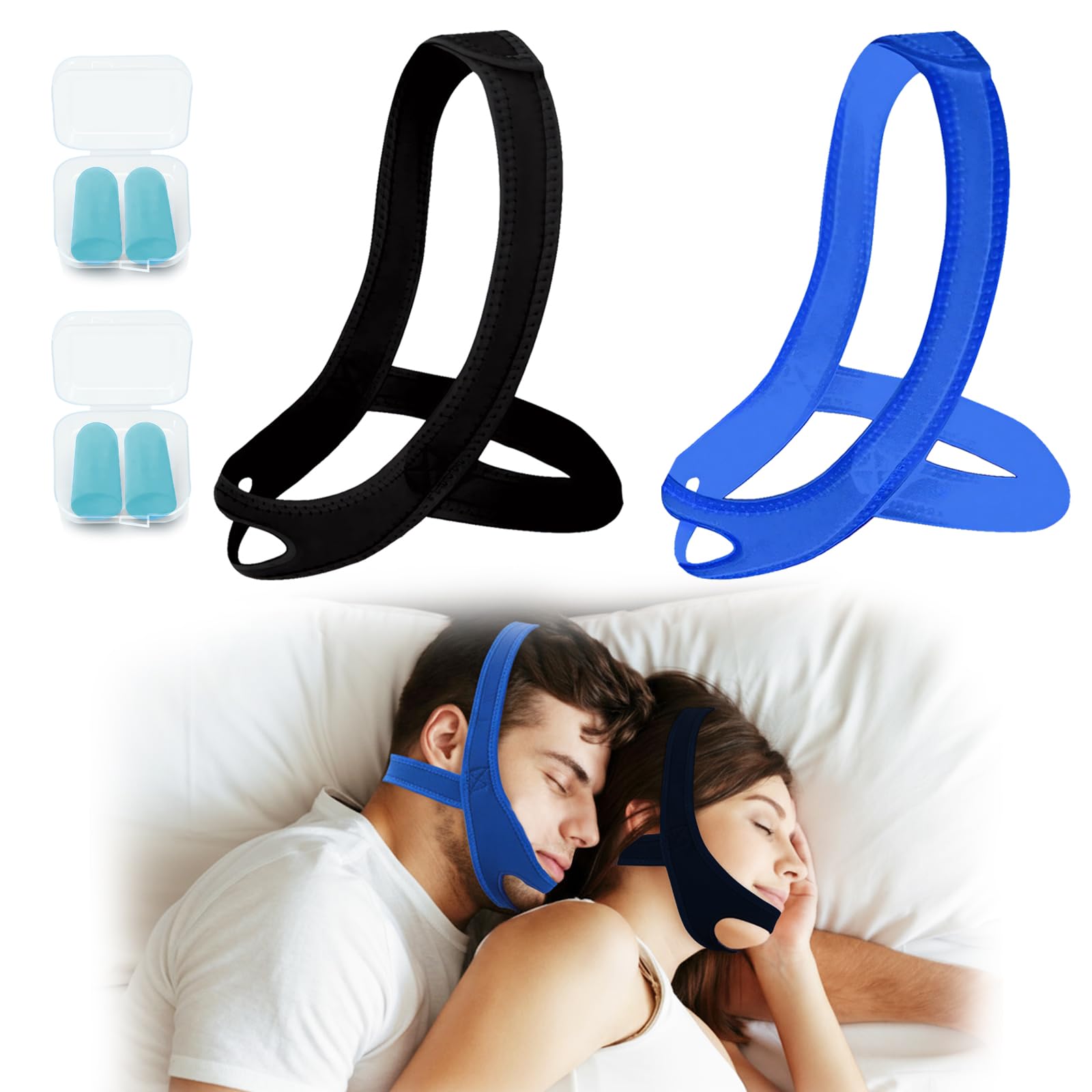 Charunee sangle menton pour dormir, favorise un sommeil calme et sans ronflement.