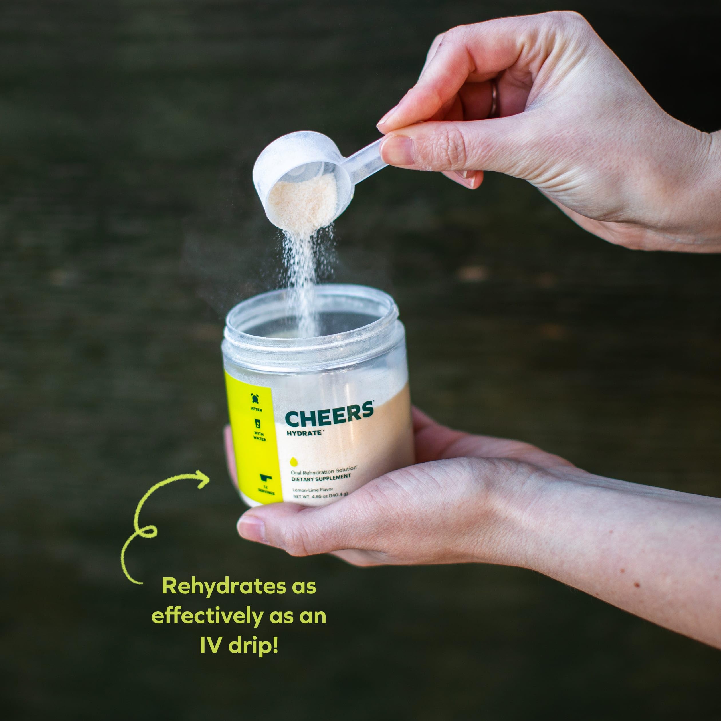 Cheers Hydrate — usage quotidien pour soutenir l'hydratation lors d'efforts ou journées chaudes.