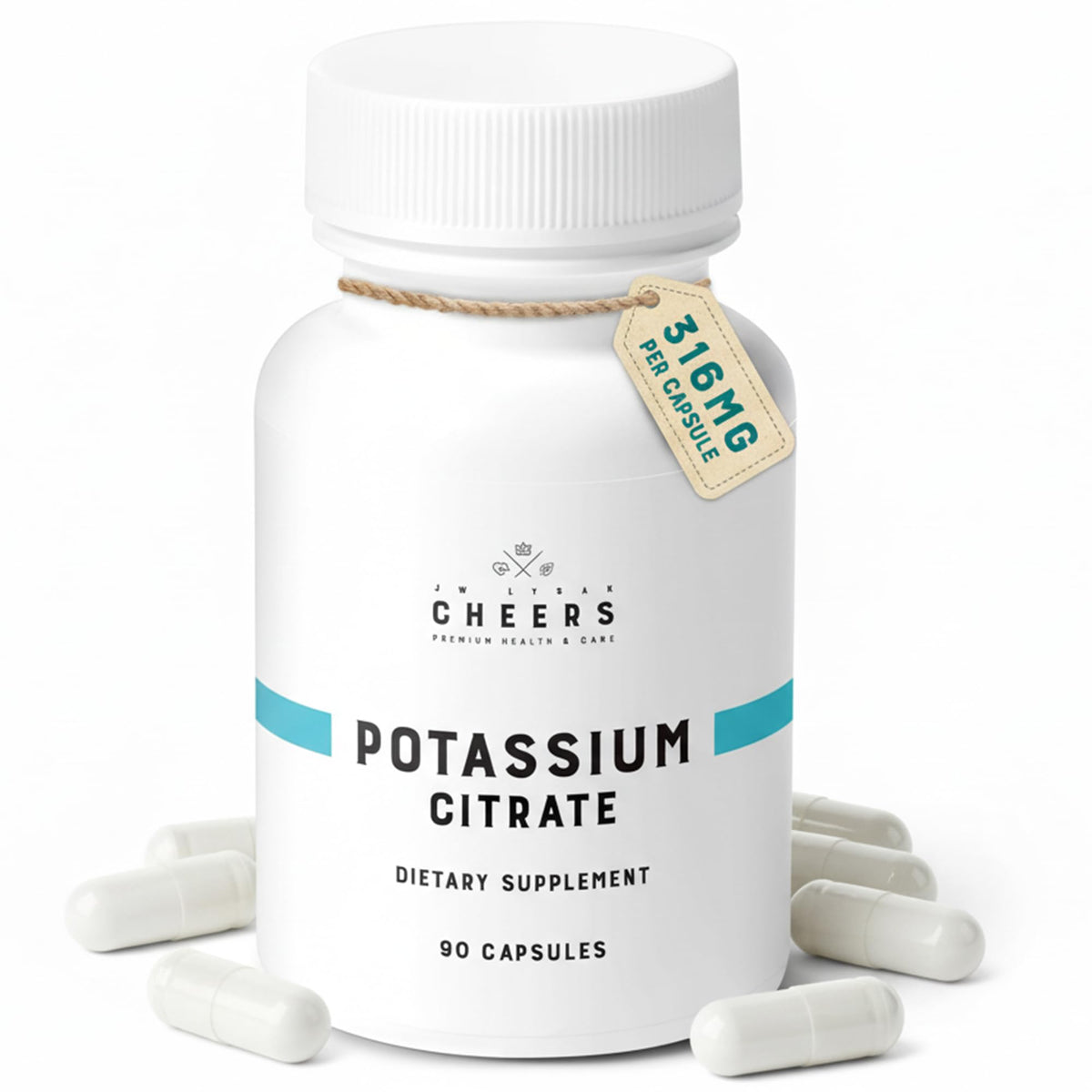 CHEERS Potassium Citrate: bouteille pratique pour soutenir l'équilibre électrolytique au quotidien.