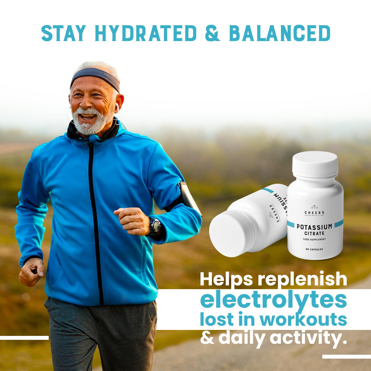 CHEERS Potassium Citrate — capsules faciles à avaler, usage quotidien rapide.